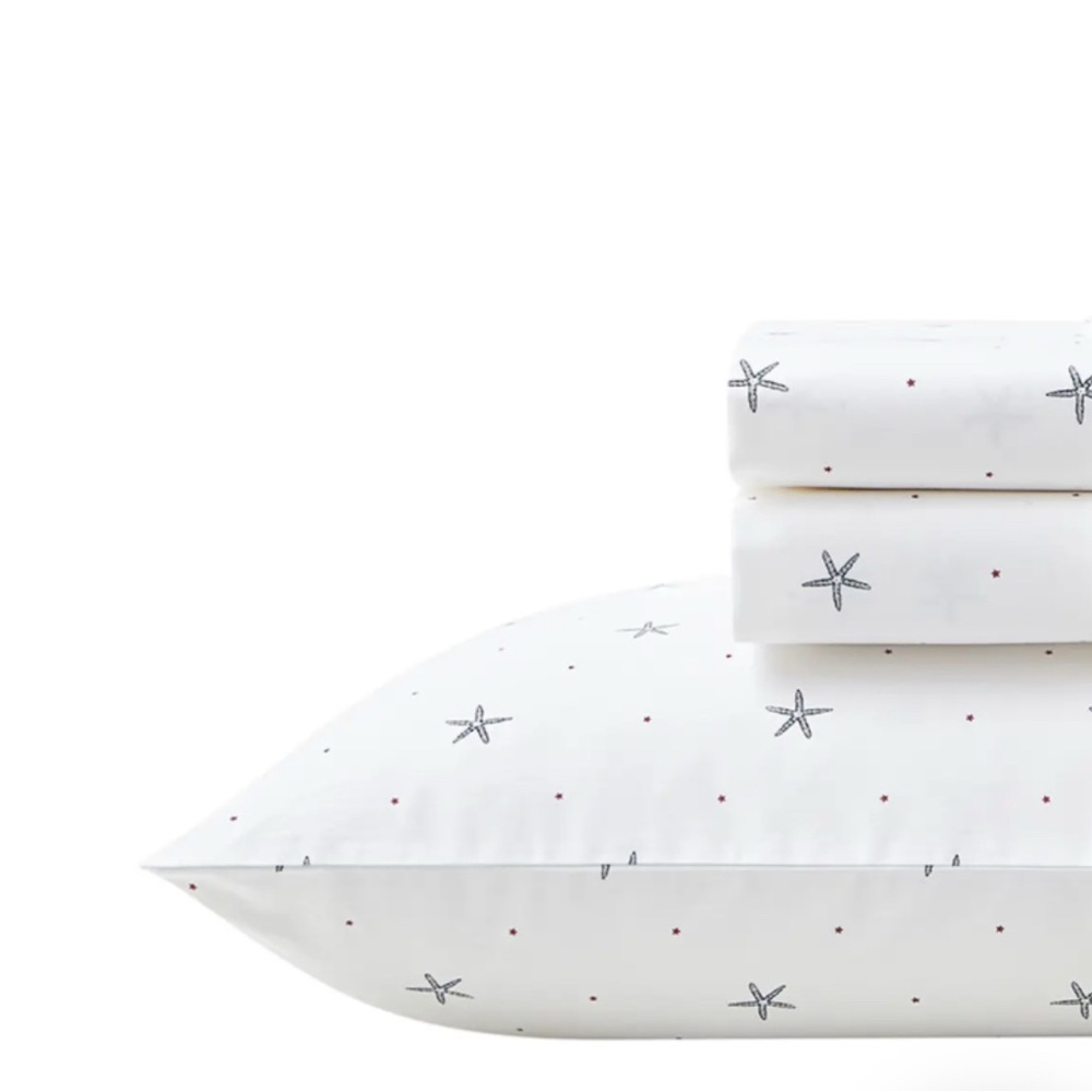 Nautica Star Spangled Coastal Cotton Percale 3-Piece Sheet Set, Twin